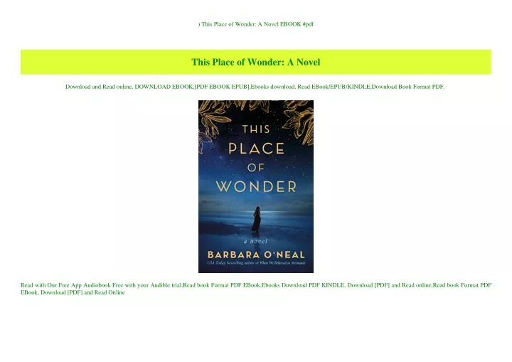 this place of wonder a novel ebook pdf