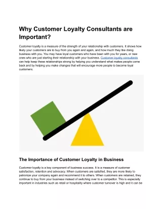 Why Customer Loyalty Consultants are Important