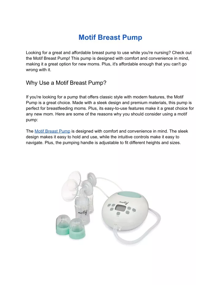 motif breast pump