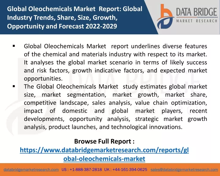 global oleochemicals market report global