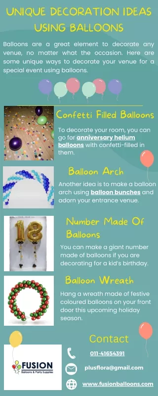 Unique Ways To Use Balloons For Decoration