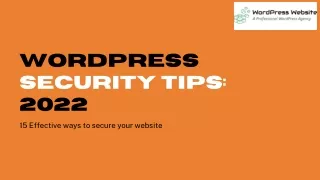 Wordpress Security Tips: 2022