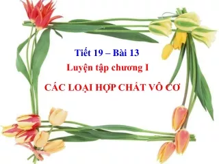 Bài giảng Hóa học 9 - Bài 13: Luyện tập chương 1- Các loại hợp chất vô cơ