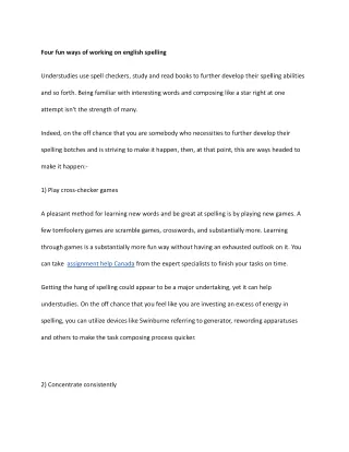 four fun ways of working on english spelling
