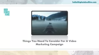 Things You Need To Consider For A Video Marketing Campaign