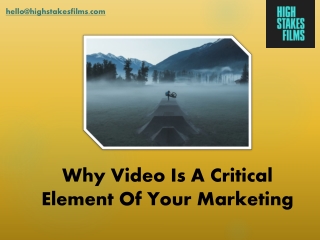 Why Video Is A Critical Element Of Your Marketing