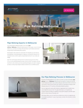 Pipe Relining Melbourne
