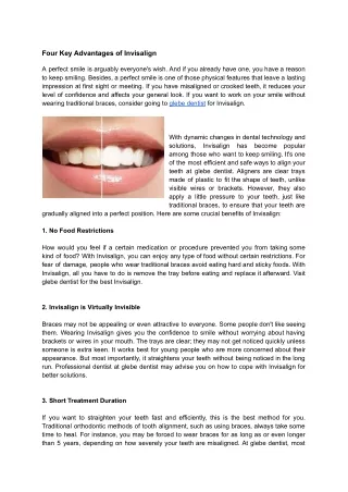 Four Key Advantages of Invisalign