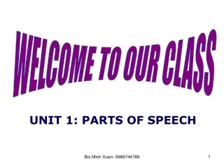 Bài giảng Tiếng Anh Lớp 8 - Unit 1: Parts of Speech