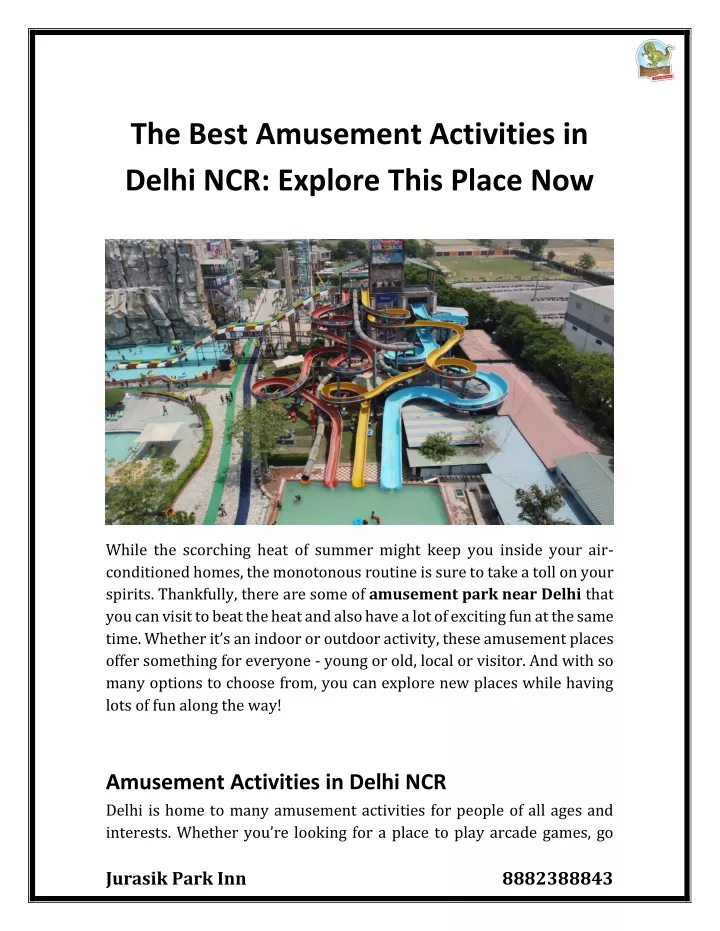 the best amusement activities in delhi