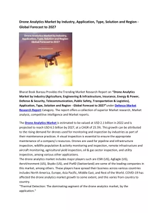 drone analytics market by industry application