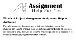 what is a project management assignment help