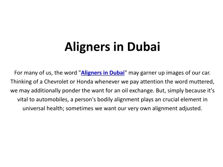 aligners in dubai