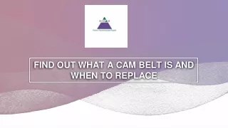 FIND OUT WHAT A CAM BELT IS AND WHEN TO REPLACE