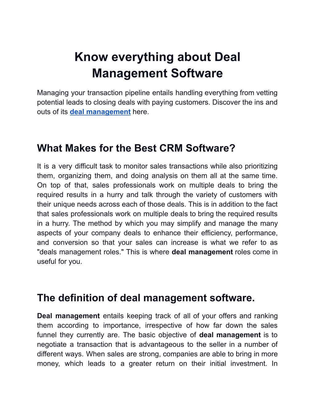 PPT - Know everything about Deal Management Software PowerPoint ...