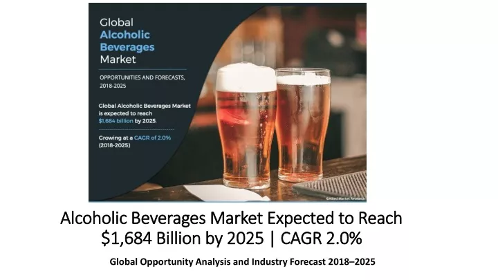 alcoholic beverages market expected to reach 1 684 billion by 2025 cagr 2 0