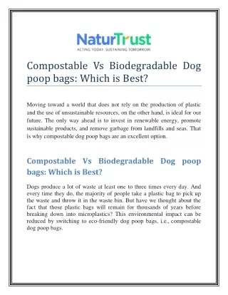 Compostable Vs Biodegradable Dog poop bags: Which is best?