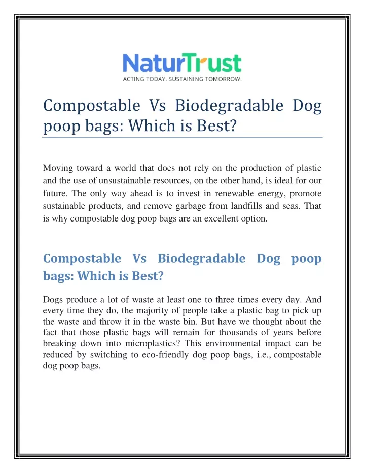 compostable vs biodegradable dog poop bags which