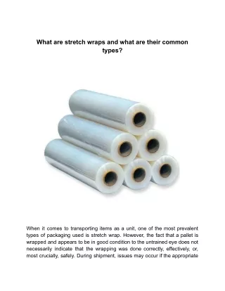 what are stretch wraps and what are their common