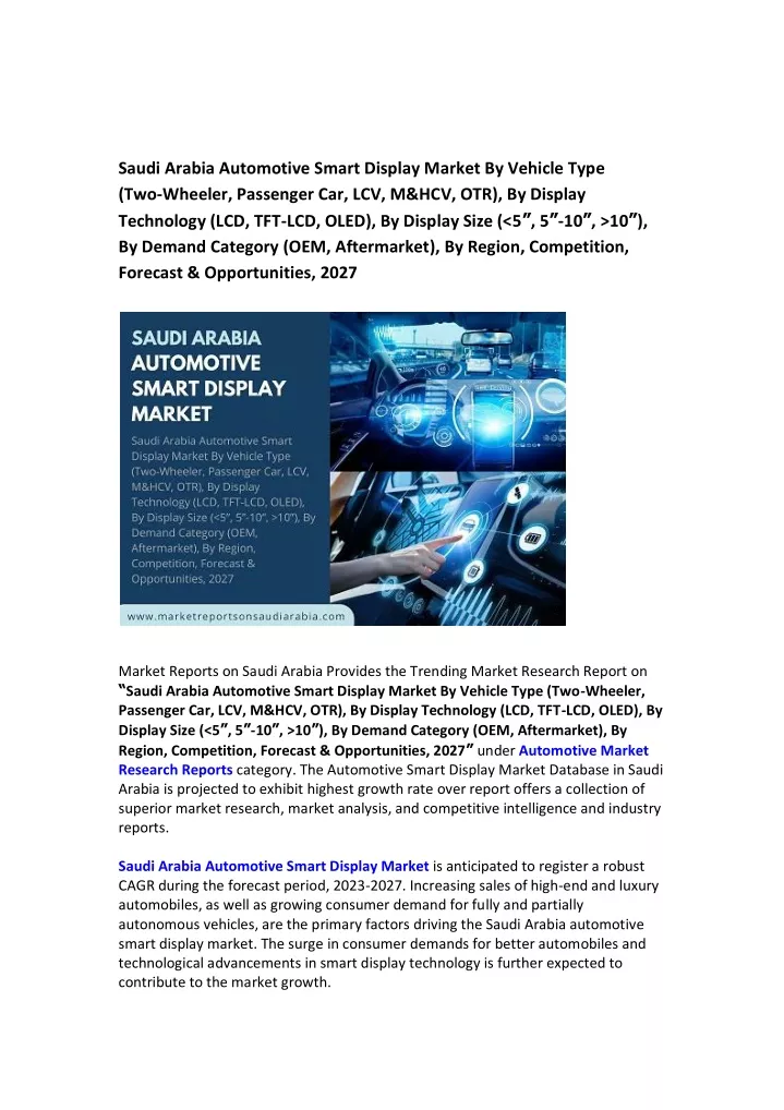 saudi arabia automotive smart display market