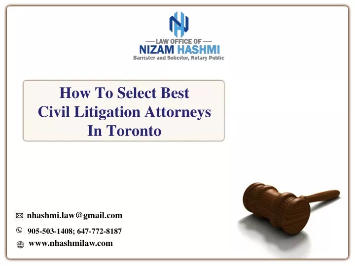 how to select best civil litigation attorneys in toronto