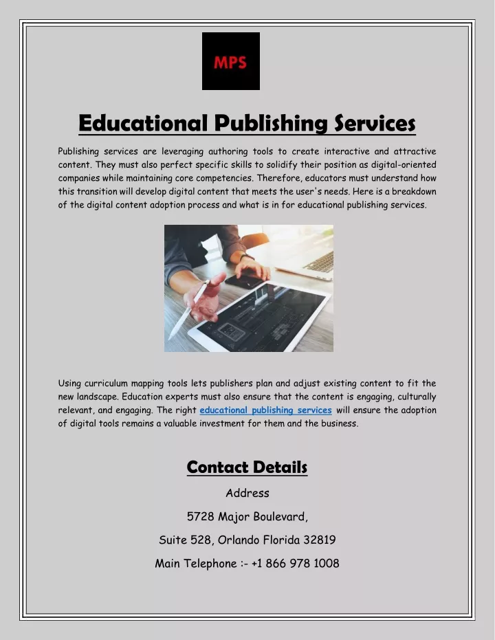 educational publishing services