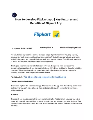 How to develop Flipkart app _ Key features and Benefits of Flipkart App