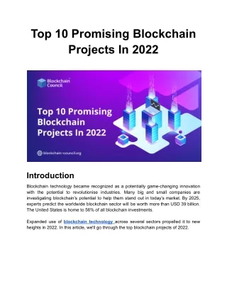 top 10 promising blockchain projects in 2022