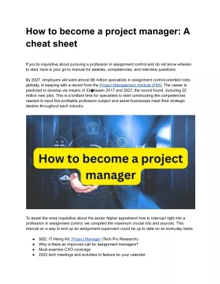 how to become a project manager a cheat sheet