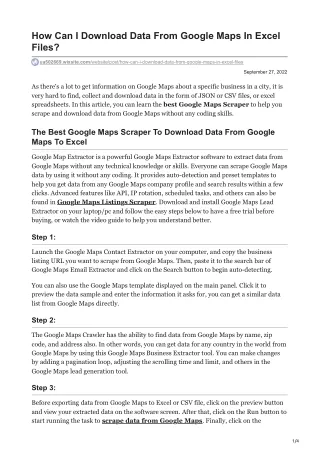 how can i download data from google maps in excel