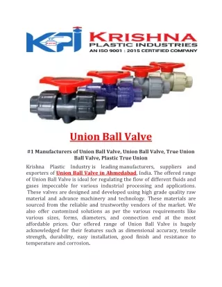 union ball valve