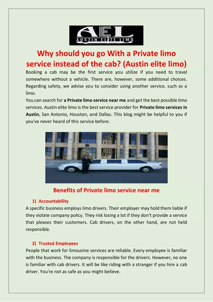 why should you go with a private limo service