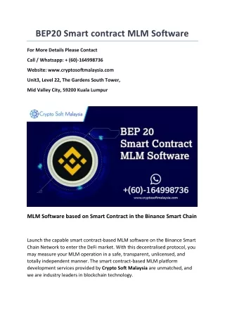 bep20 smart contract mlm software