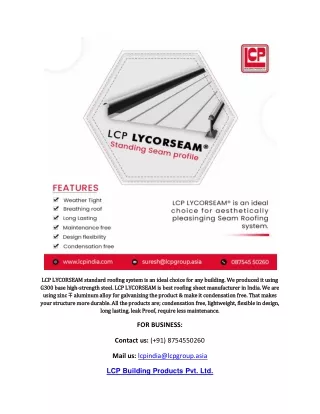lcp lycorseam standard roofing system is an ideal