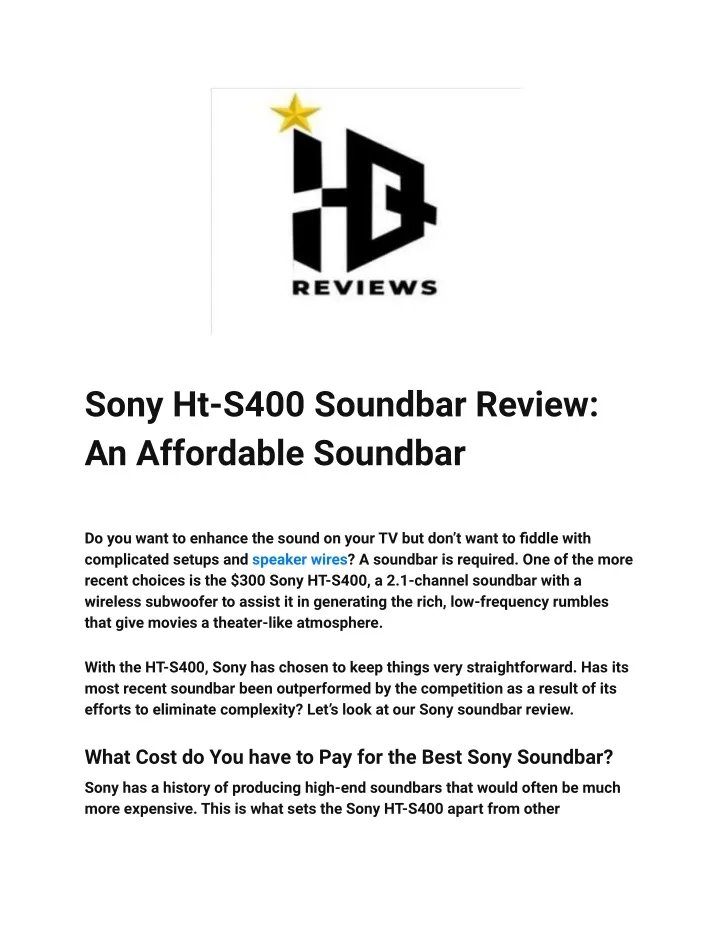 sony ht s400 soundbar review an affordable
