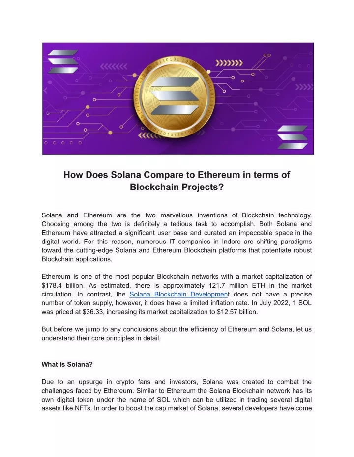 how does solana compare to ethereum in terms