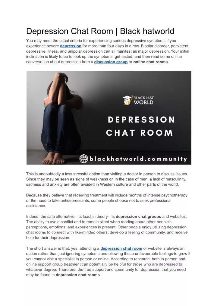 depression chat room black hatworld