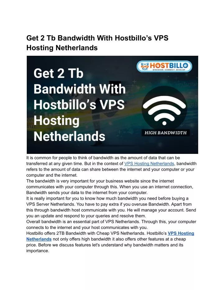 get 2 tb bandwidth with hostbillo s vps hosting
