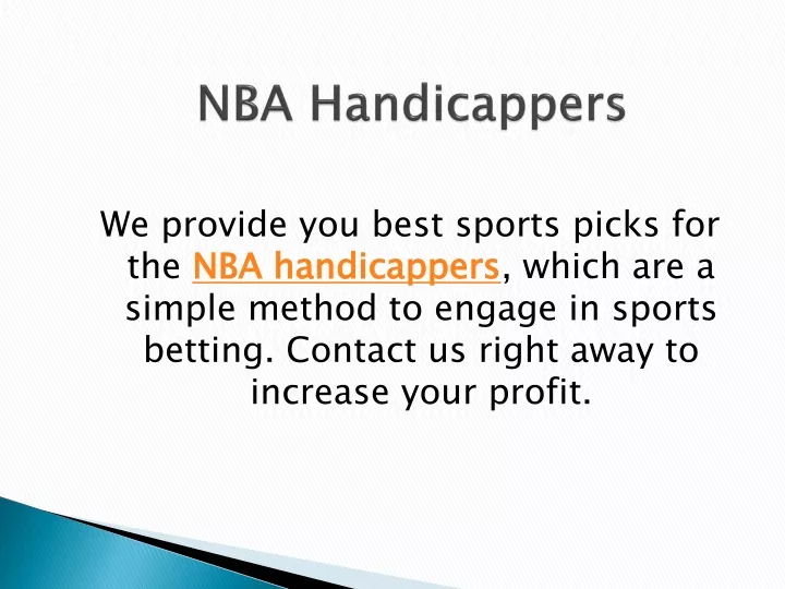 nba handicappers