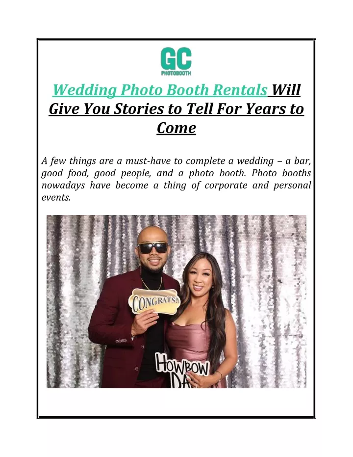 wedding photo booth rentals will give you stories