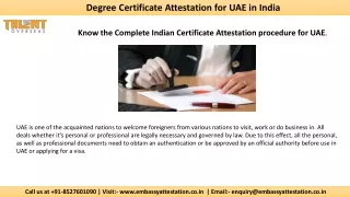 degree certificate a ttestation for uae in india