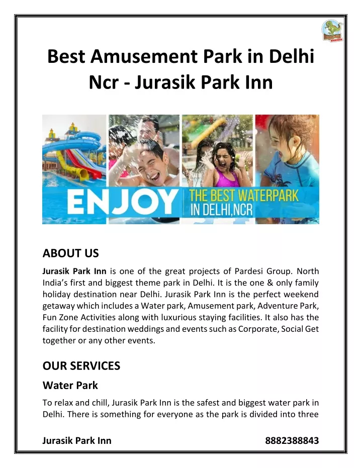 best amusement park in delhi ncr jurasik park inn