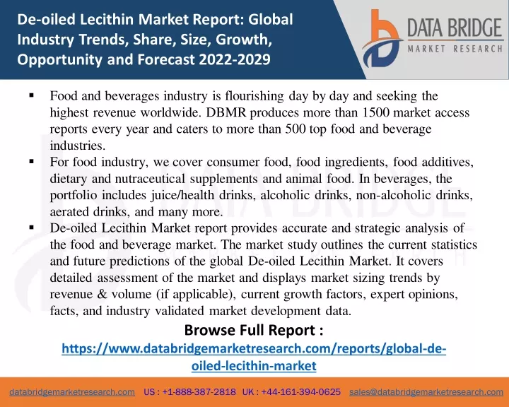 de oiled lecithin market report global industry