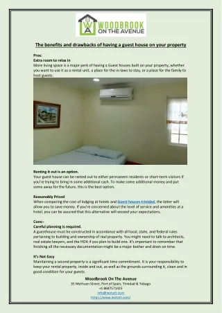 the benefits and drawbacks of having a guest