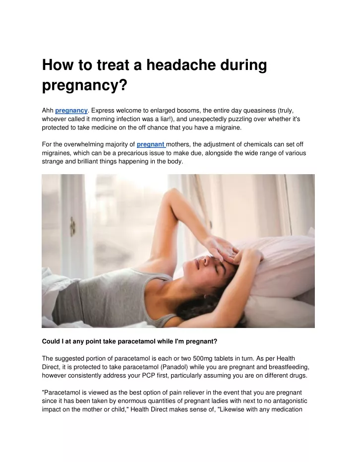 how to treat a headache during pregnancy