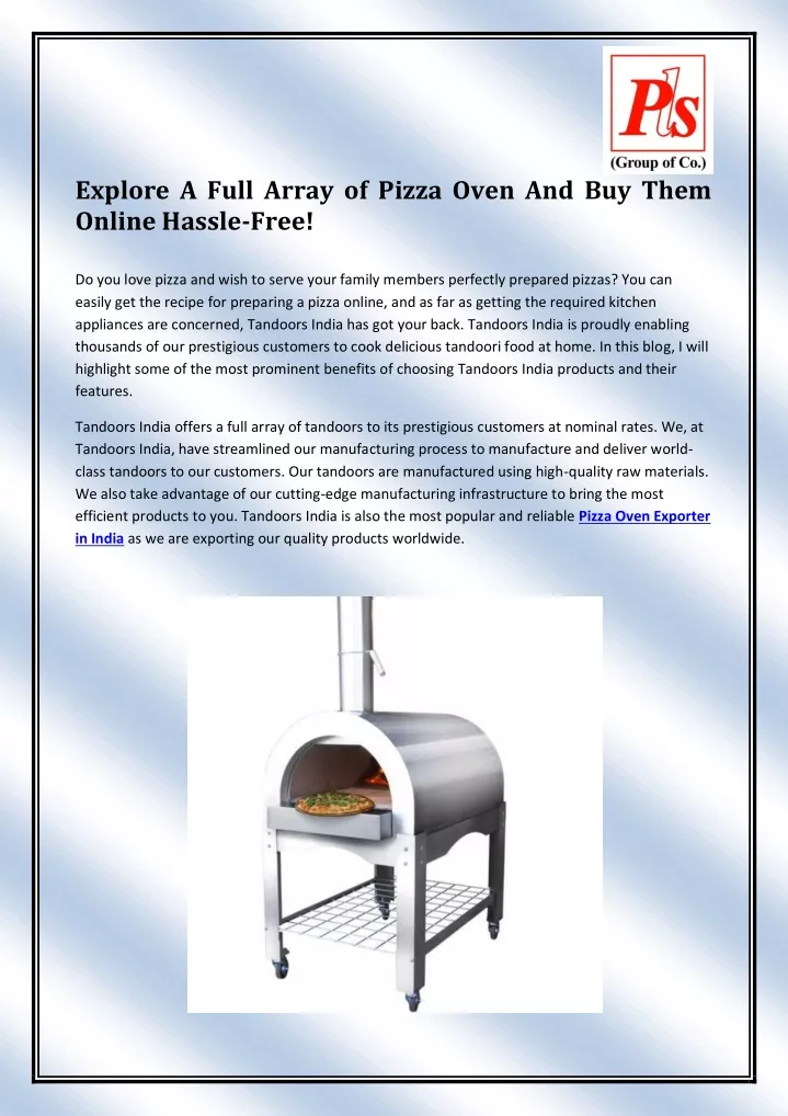 explore a full array of pizza oven and buy them