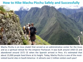 How to Hike Machu Picchu Safely and Successfully