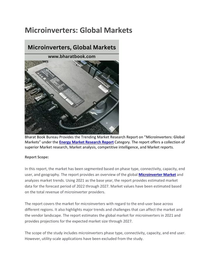 microinverters global markets