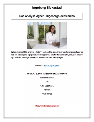 Ros Analyse Agder | Ingeborgblekastad.no