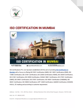 iso certification in mumbai